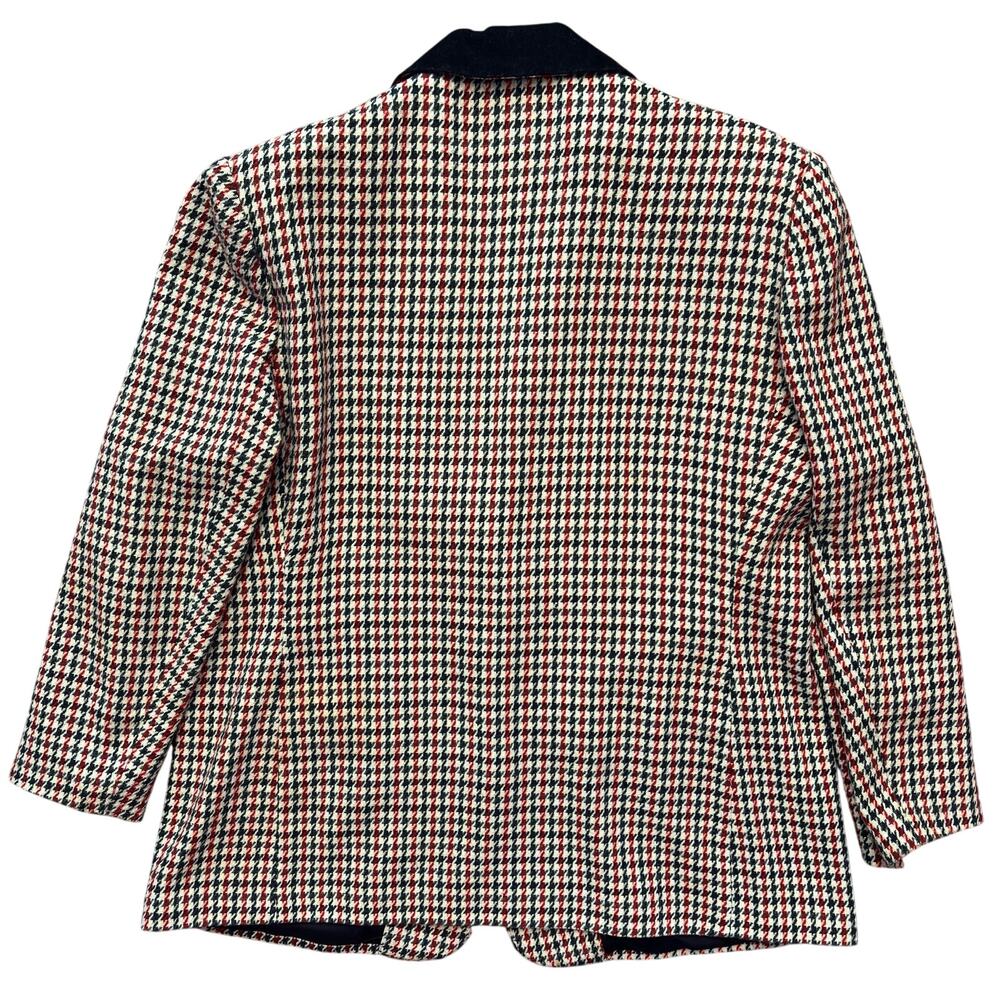 Cross Country Houndstooth Equestrian Blazer Size 18 Tweed Preppy Academia Boxy - Picture 3 of 8
